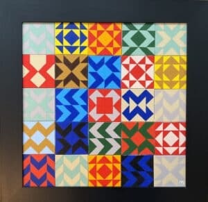50x50cm Akryl Maleri - Geometric Collage