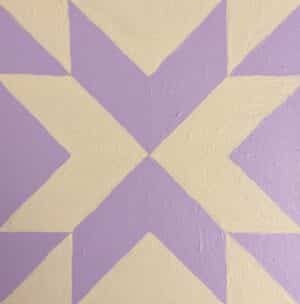 20x20cm Akryl Maleri - Offwhite og Fiolett Geometrisk