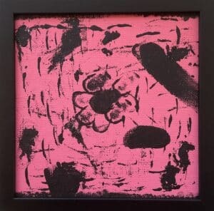 15x15cm Akryl Maleri - Flekket