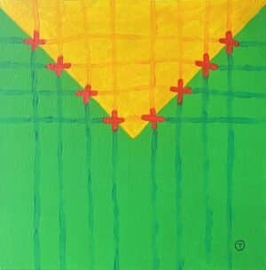 20x20cm Akryl Maleri - Tråder